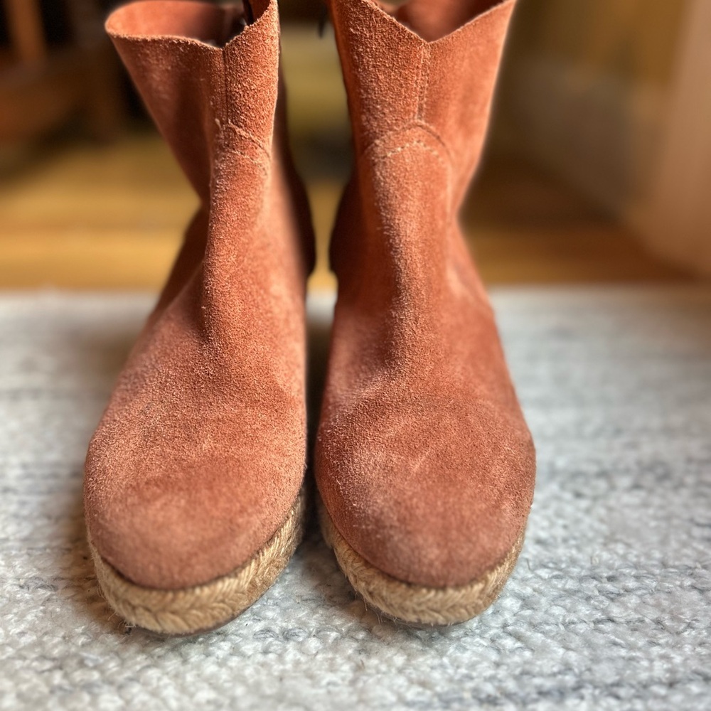 Anthropologie Holding Horses Mamba Women’s Suede Ankle Wedge Boots - Picture 8 of 14